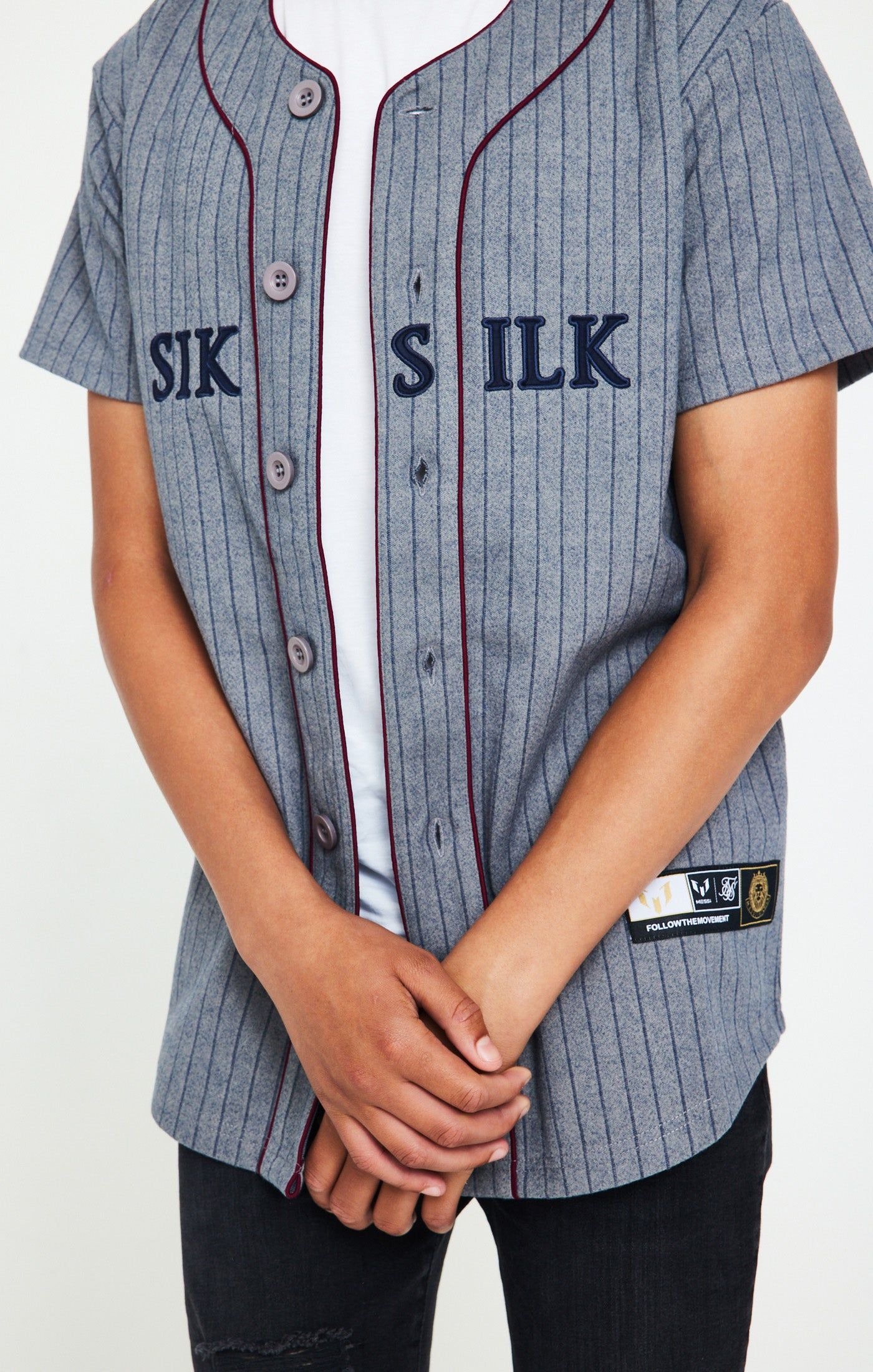 Boys Messi x SikSilk Grey Baseball Jersey sold by Siksilk product image thumbnail 3