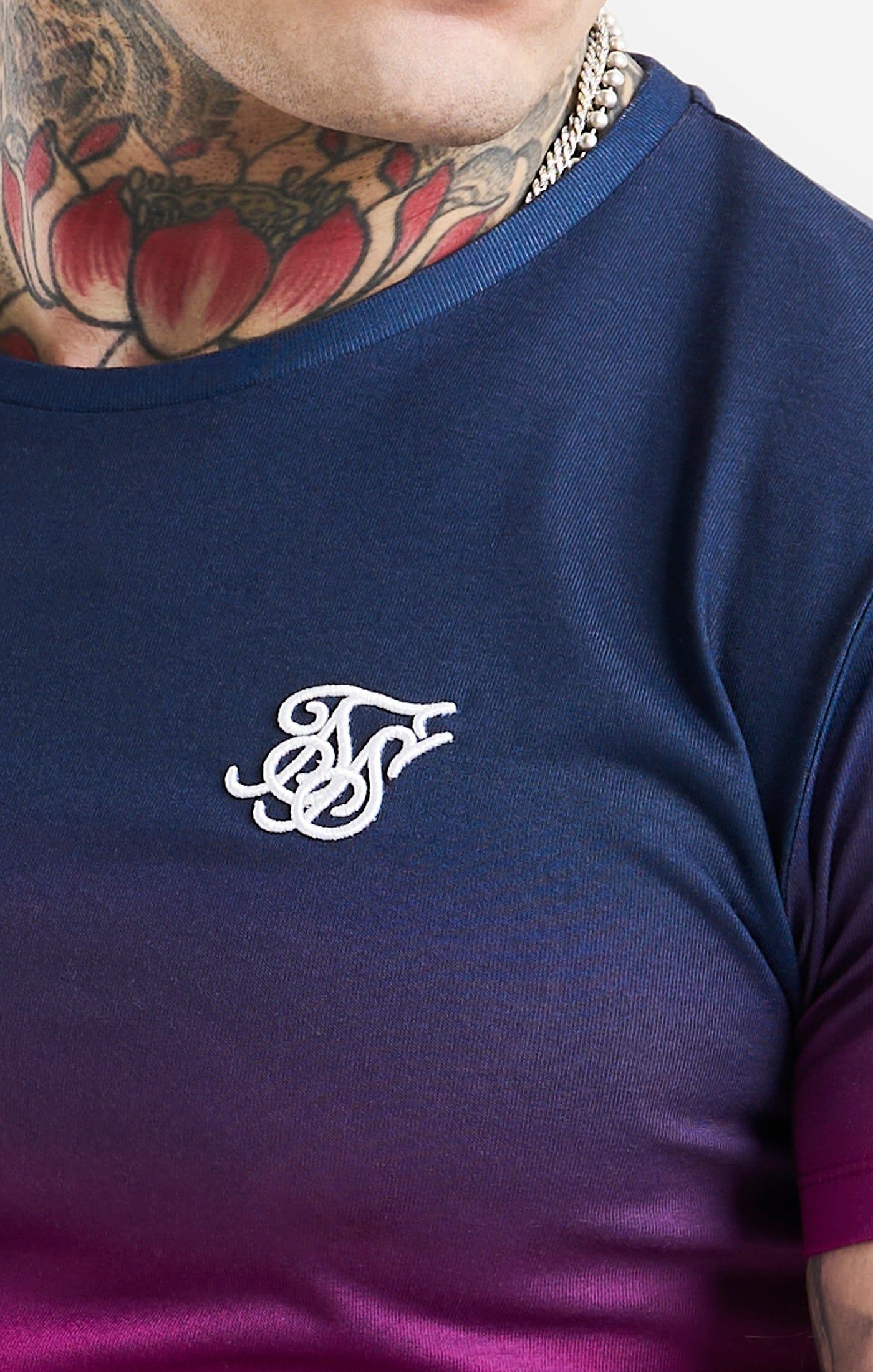 Navy Fade Muscle Fit T-Shirt sold by Siksilk product image thumbnail 2