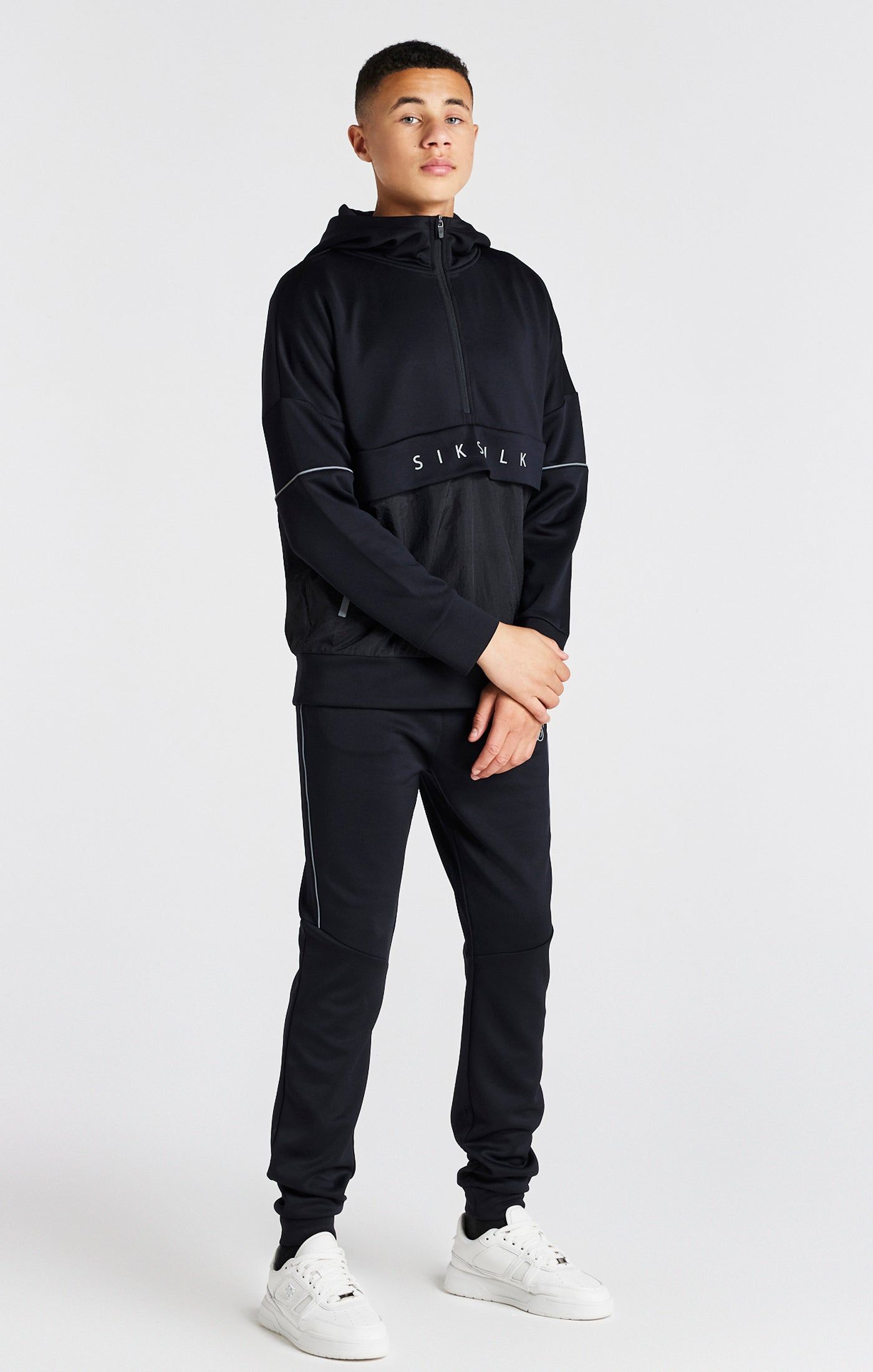 Boys Black Half Zip Hoodie sold by Siksilk product image thumbnail 6