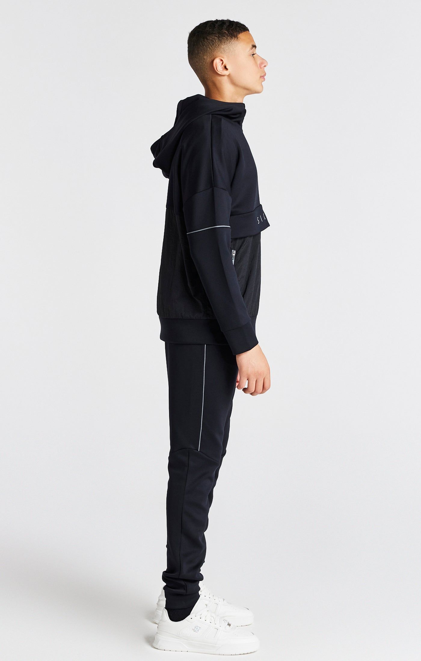 Boys Black Half Zip Hoodie sold by Siksilk product image thumbnail 7