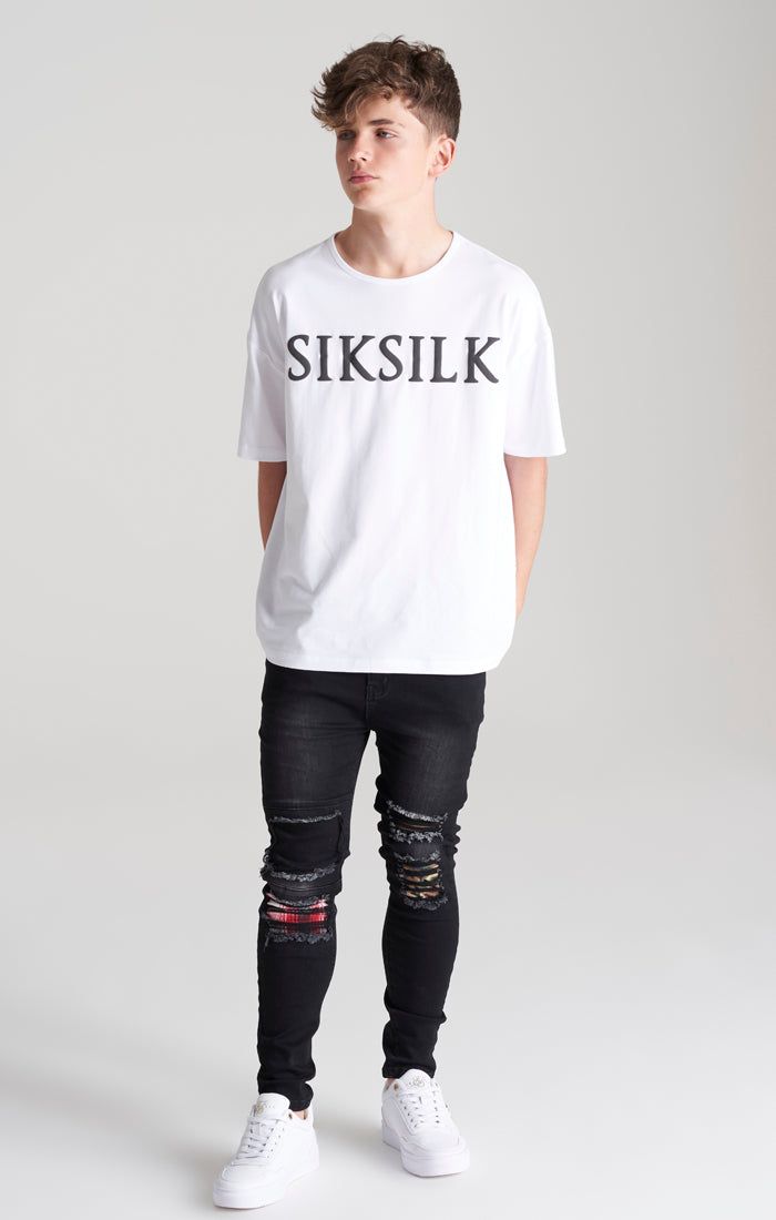 Boys White Oversized T-Shirt sold by Siksilk product image thumbnail 3