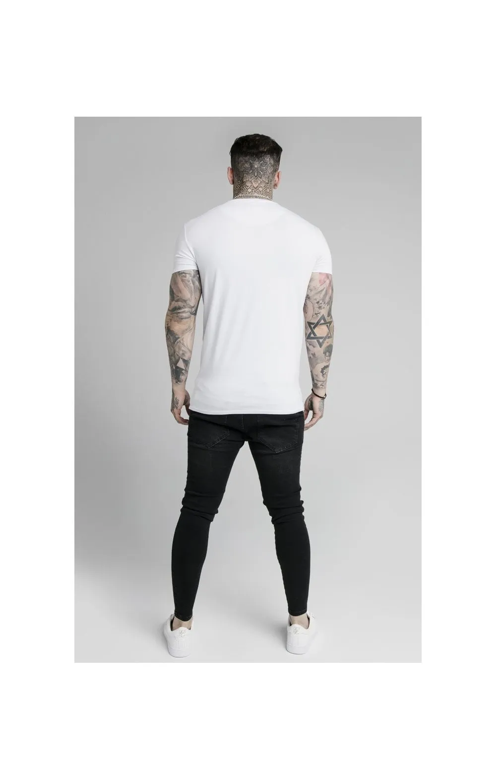 SikSilk S/S Prestige Embroidery Gym Tee - White sold by Siksilk product image thumbnail 4