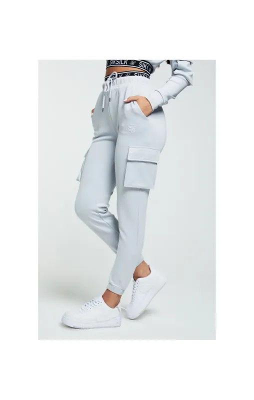 SikSilk Cargo Pocket Joggers - Grey & White sold by Siksilk