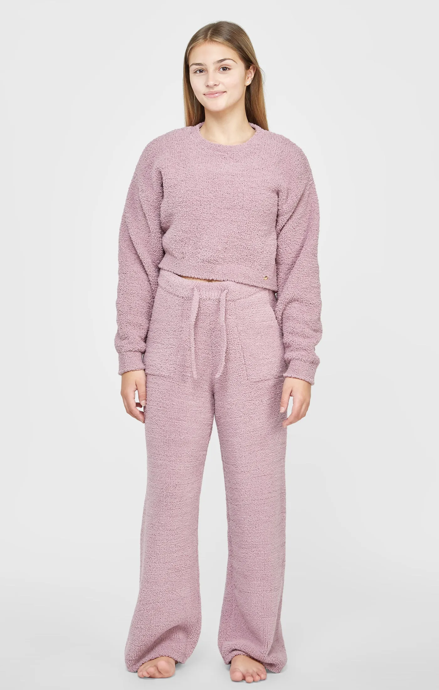 Girls Lavender Cropped Lounge Sweat sold by Siksilk product image thumbnail 3