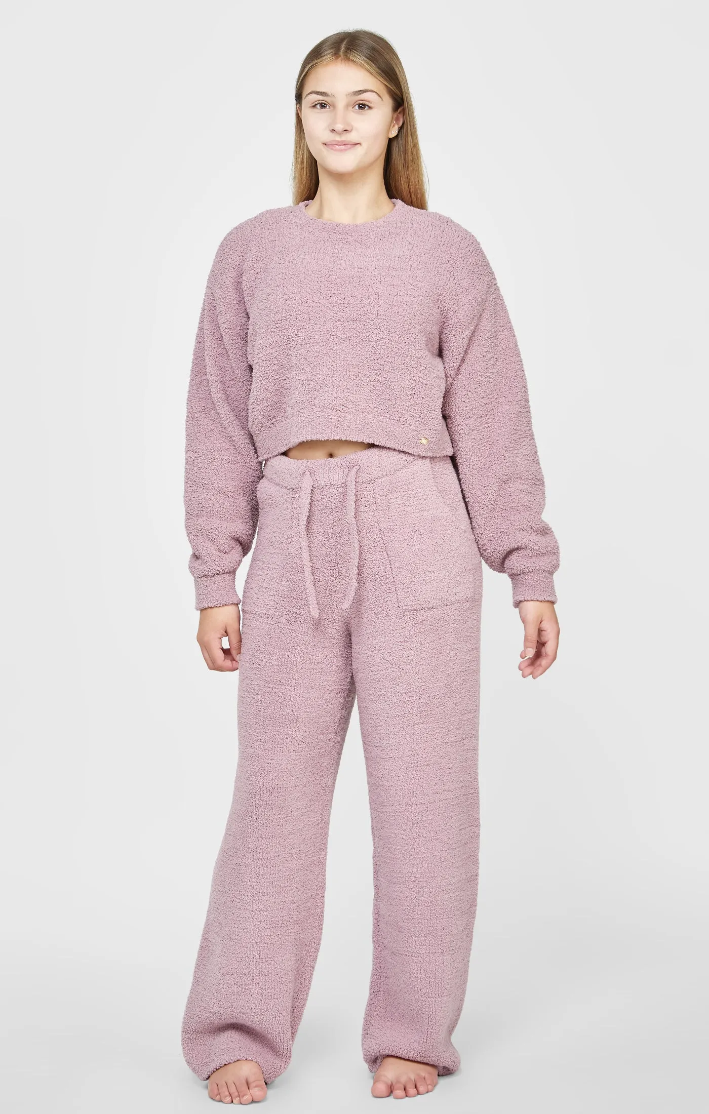 Girls Lavender Cropped Lounge Sweat sold by Siksilk product image thumbnail 4