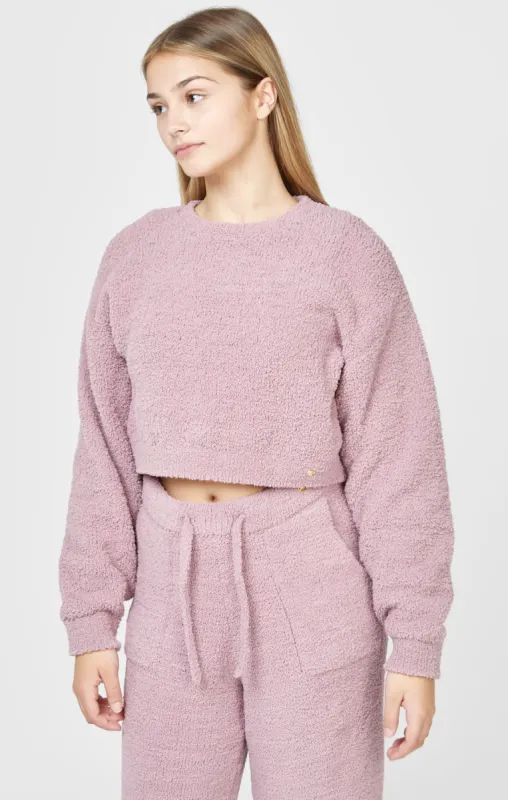 Girls Lavender Cropped Lounge Sweat sold by Siksilk