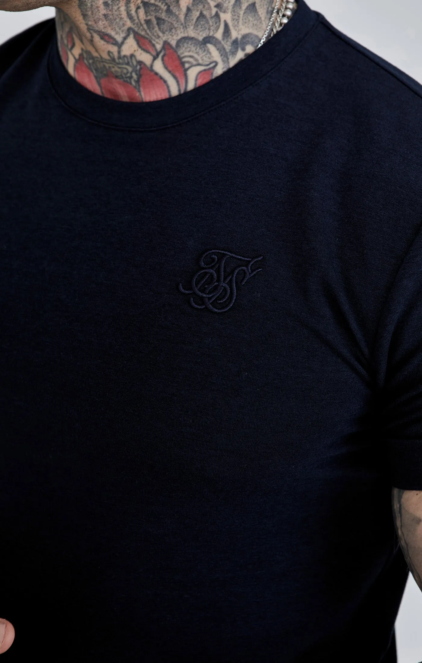 Navy Roll Sleeve T-Shirt sold by Siksilk product image thumbnail 3