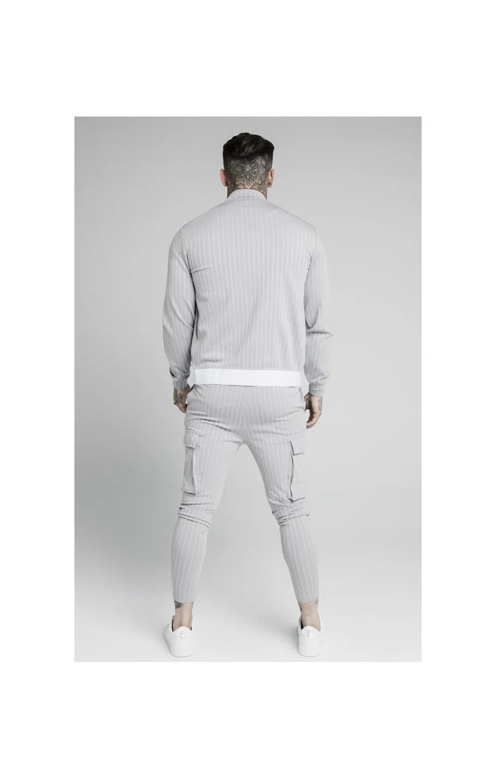 SikSilk Dual Stripe Bomber - Grey & White sold by Siksilk product image thumbnail 4