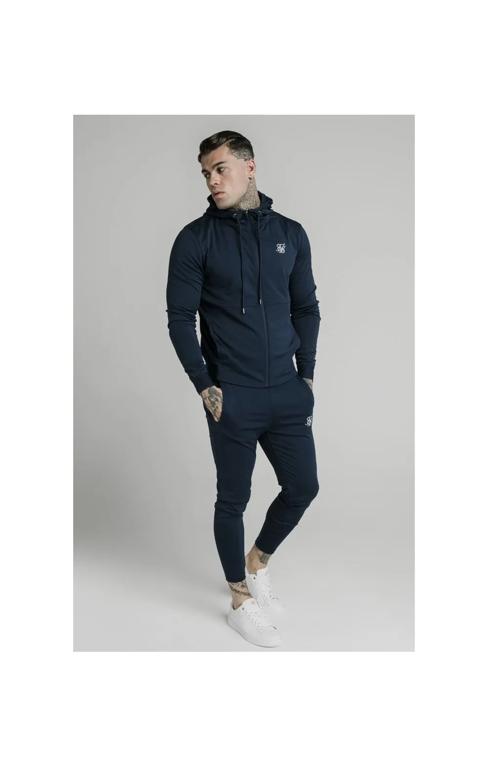 Navy Agility Zip Through Hoodie sold by Siksilk product image thumbnail 3