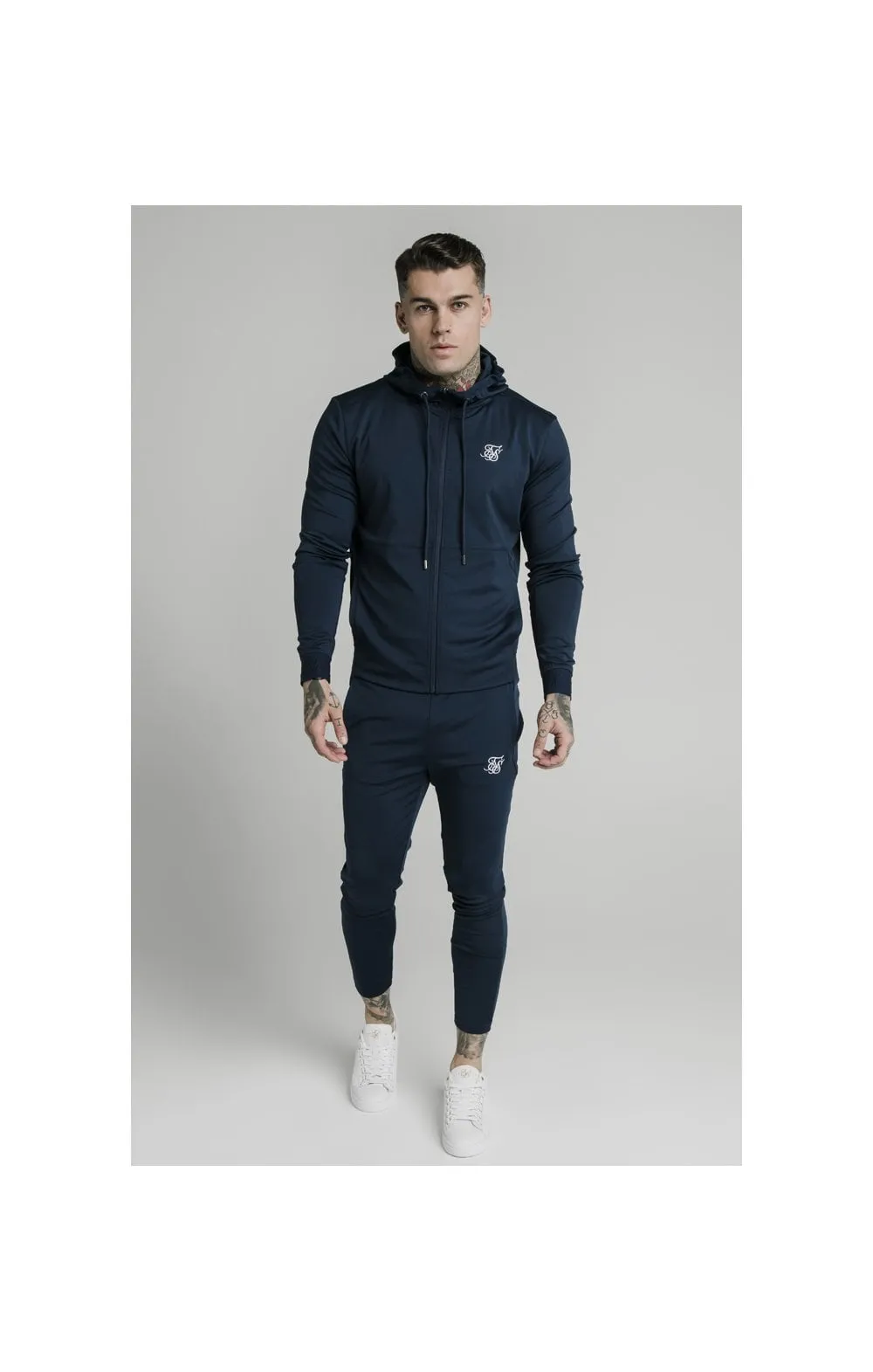 Navy Agility Zip Through Hoodie sold by Siksilk product image thumbnail 4