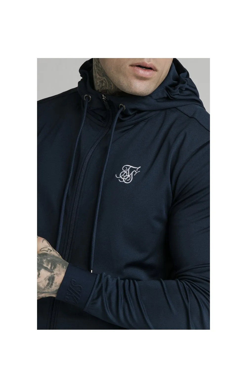 Navy Agility Zip Through Hoodie sold by Siksilk product image thumbnail 2