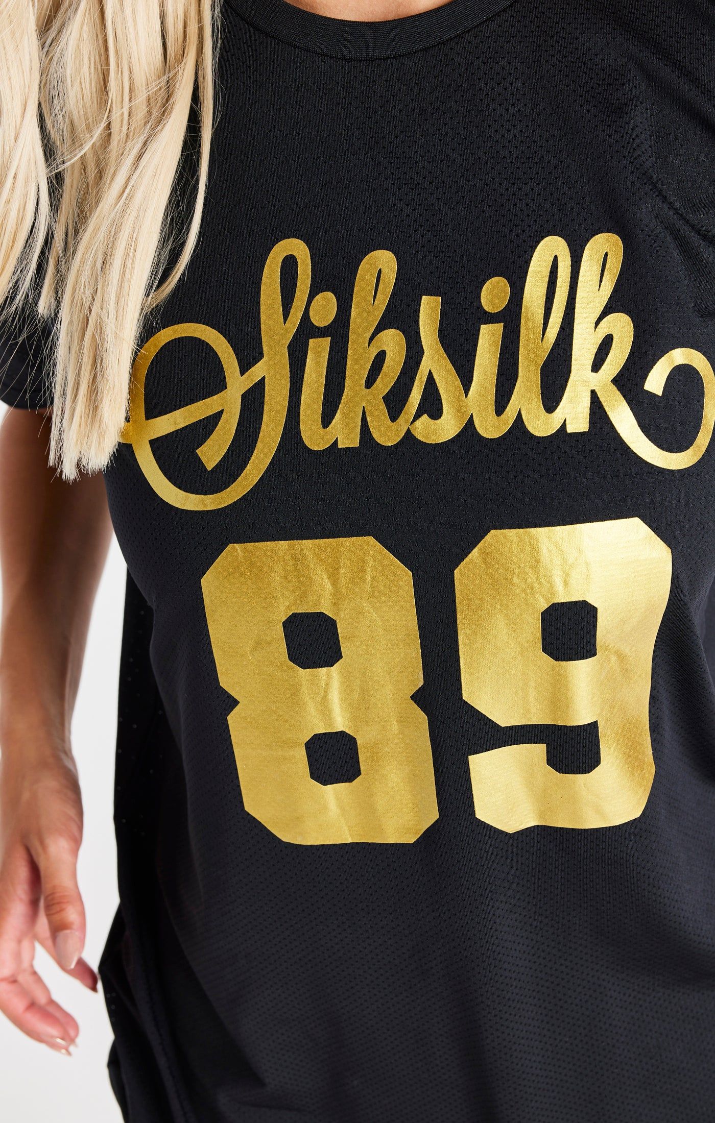 Black Oversize Mesh T-Shirt sold by Siksilk product image thumbnail 2