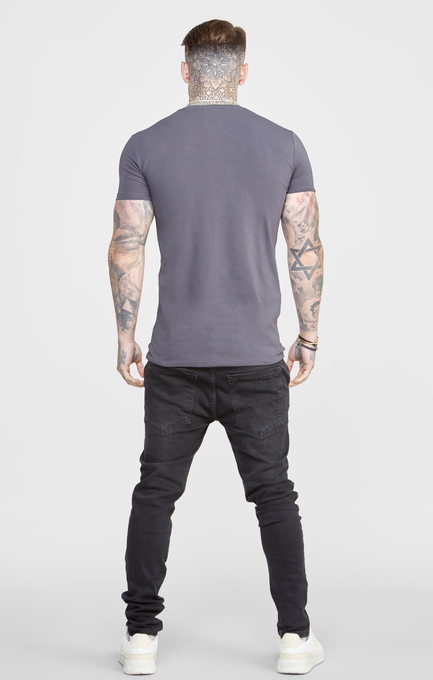 Grey Muscle Fit T-Shirt sold by Siksilk product image thumbnail 5