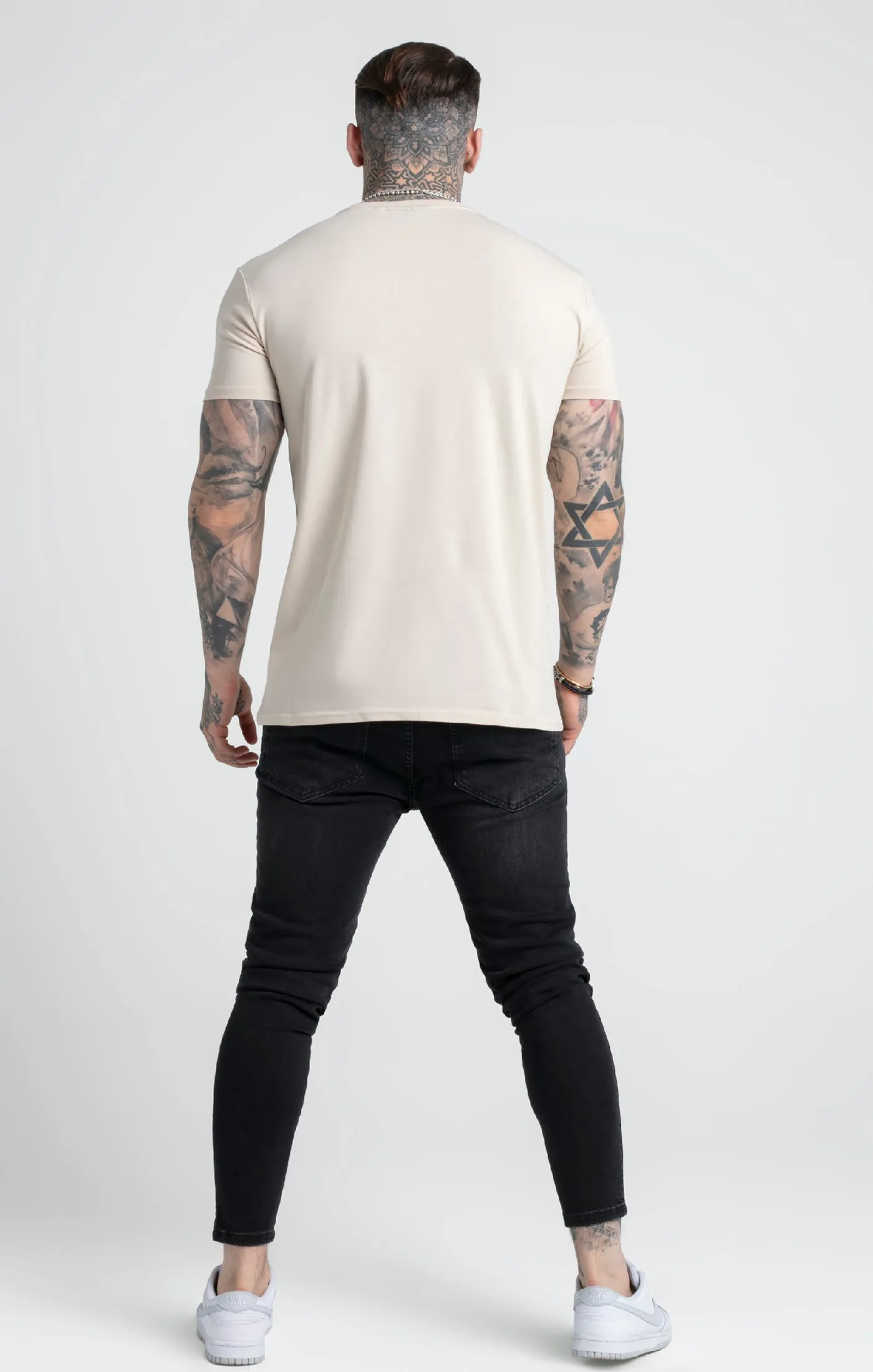 Stone Embroidered Script Muscle Fit T-Shirt sold by Siksilk product image thumbnail 5