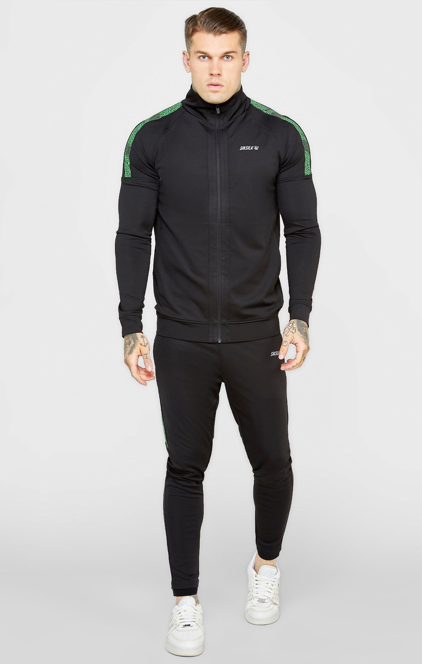 Black Sports Fitted Panel Trackpant sold by Siksilk product image thumbnail 4