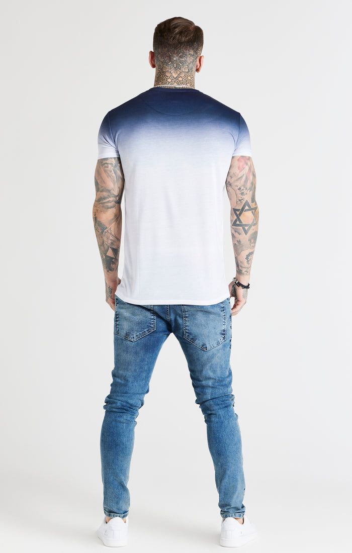 Navy Fade Muscle Fit T-Shirt sold by Siksilk product image thumbnail 5