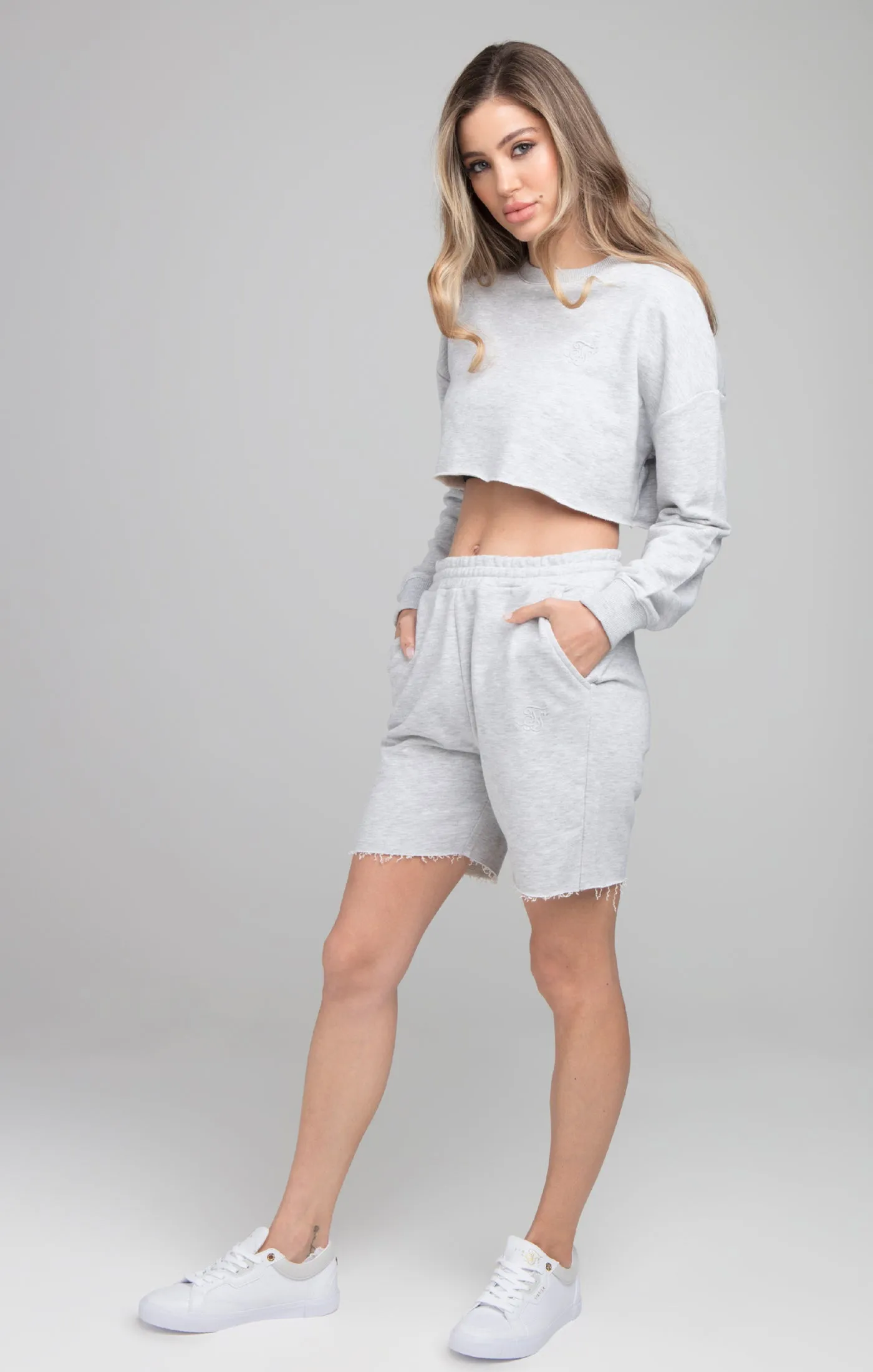 SikSilk Cropped Sweatshirt - Grey Marl sold by Siksilk product image thumbnail 3