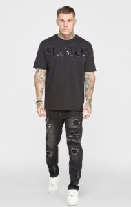 Blue Patchwork Distressed Slim Denim Jean sold by Siksilk