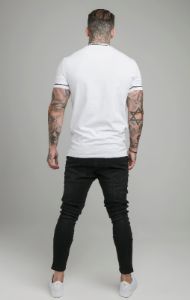 SikSilk Imperial Retro Rib Gym Tee - White & Black sold by Siksilk