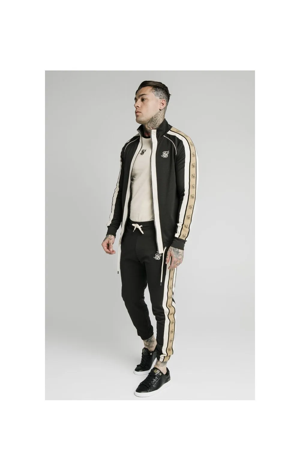 SikSilk Premium Tape Funnel Zip Through Hoodie - Anthracite sold by Siksilk product image thumbnail 5