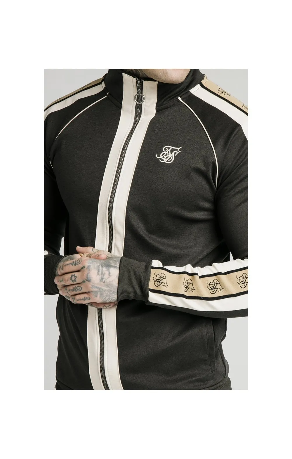 SikSilk Premium Tape Funnel Zip Through Hoodie - Anthracite sold by Siksilk product image thumbnail 2