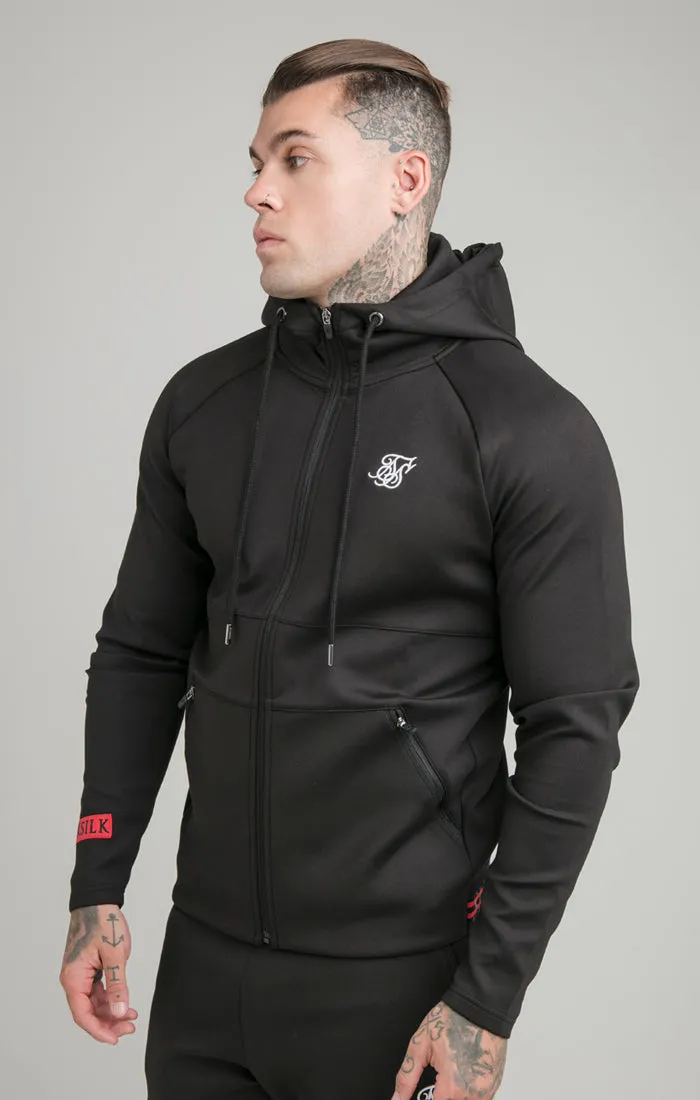 Black Exhibit Zip Through Hoodie sold by Siksilk