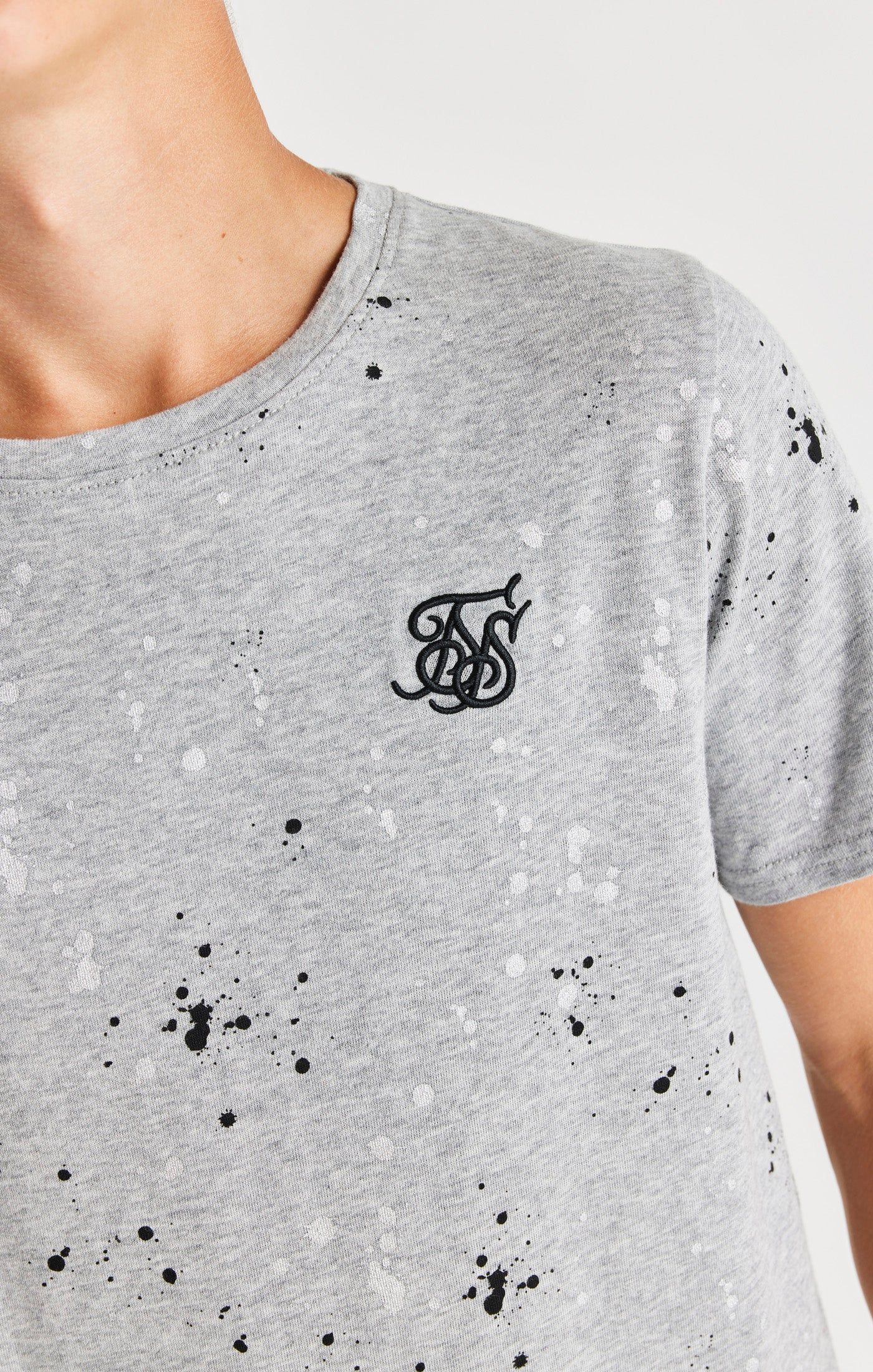 SikSilk Paint Splatter Tee - Grey Marl sold by Siksilk product image thumbnail 2