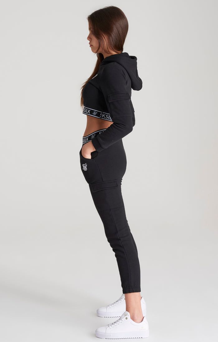 Girls Black Cargo Track Pant sold by Siksilk product image thumbnail 2