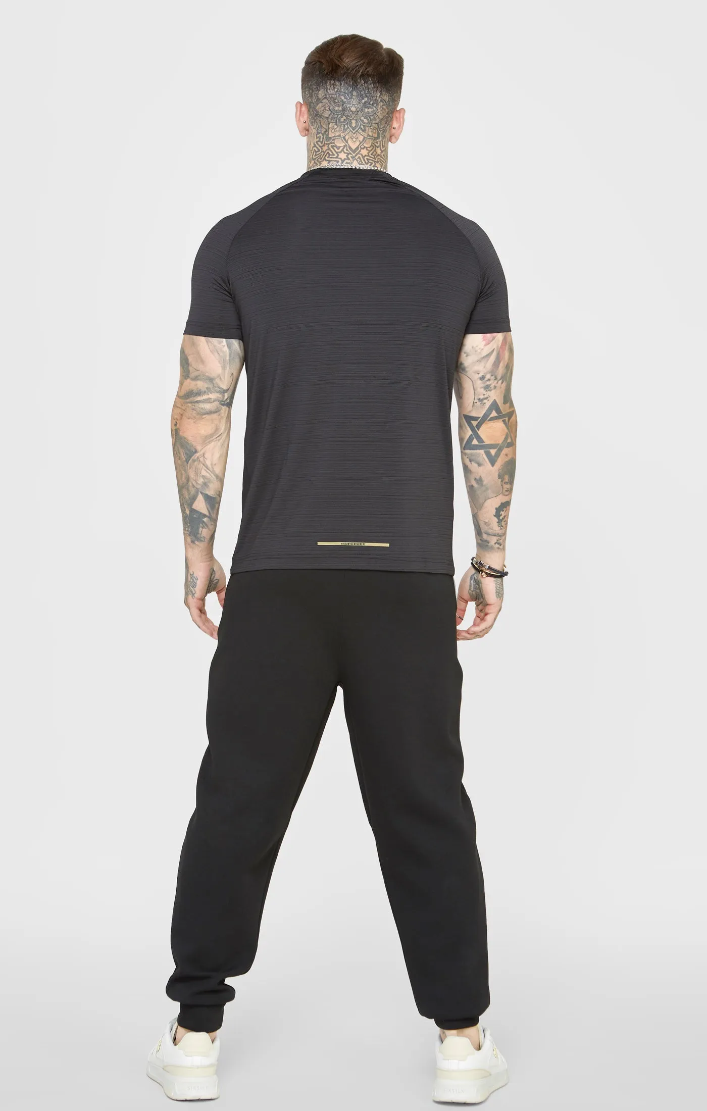 Black Sports Textured Look T-Shirt sold by Siksilk product image thumbnail 5