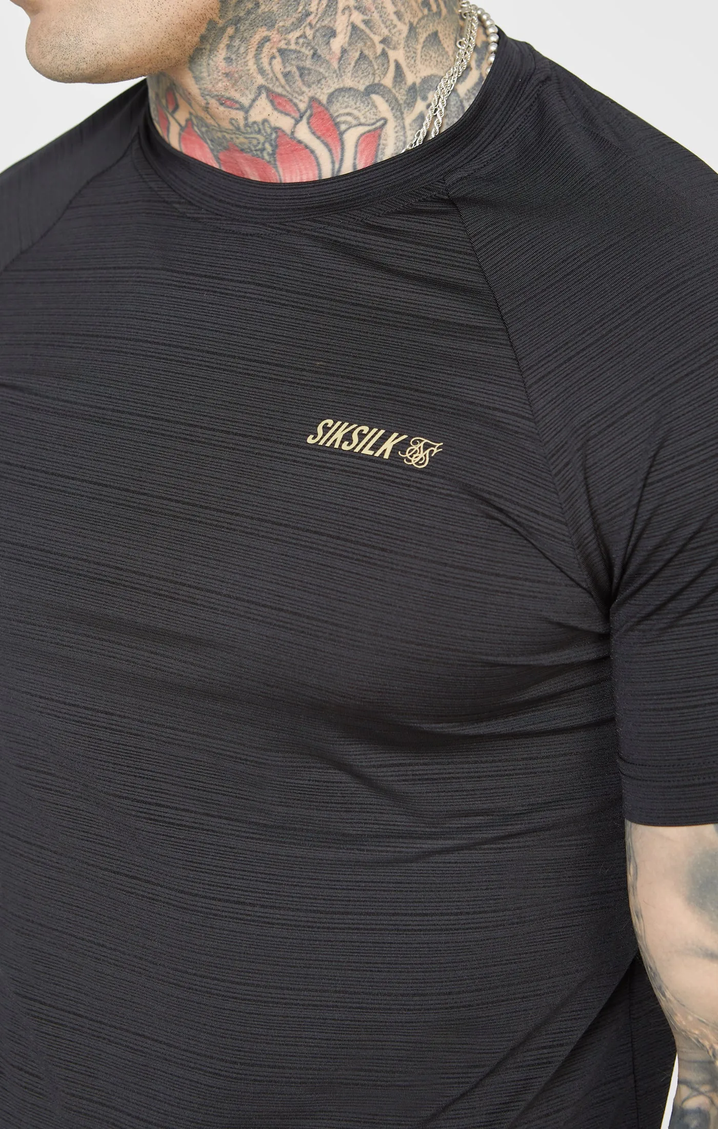 Black Sports Textured Look T-Shirt sold by Siksilk product image thumbnail 2