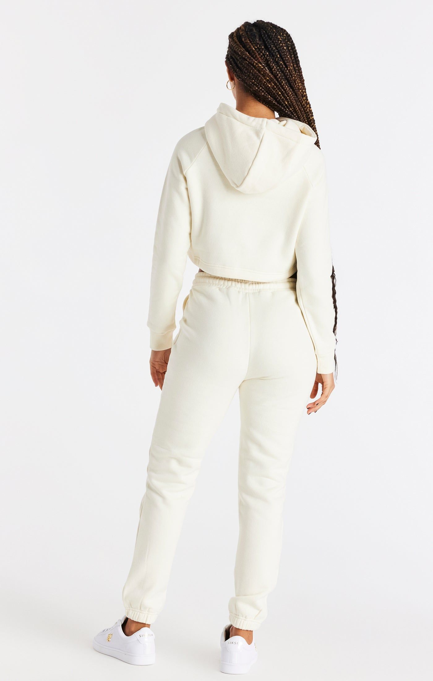 Ecru Cropped Hoodie sold by Siksilk product image thumbnail 5