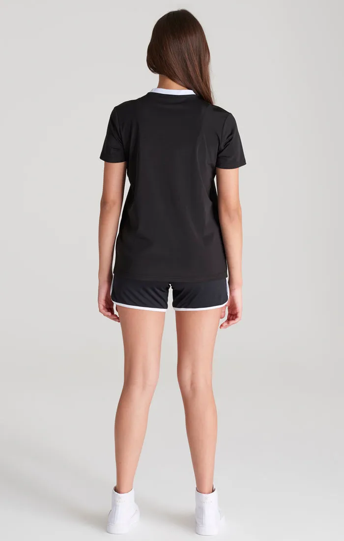 Girls Black Retro Football Cropped Jersey sold by Siksilk product image thumbnail 5