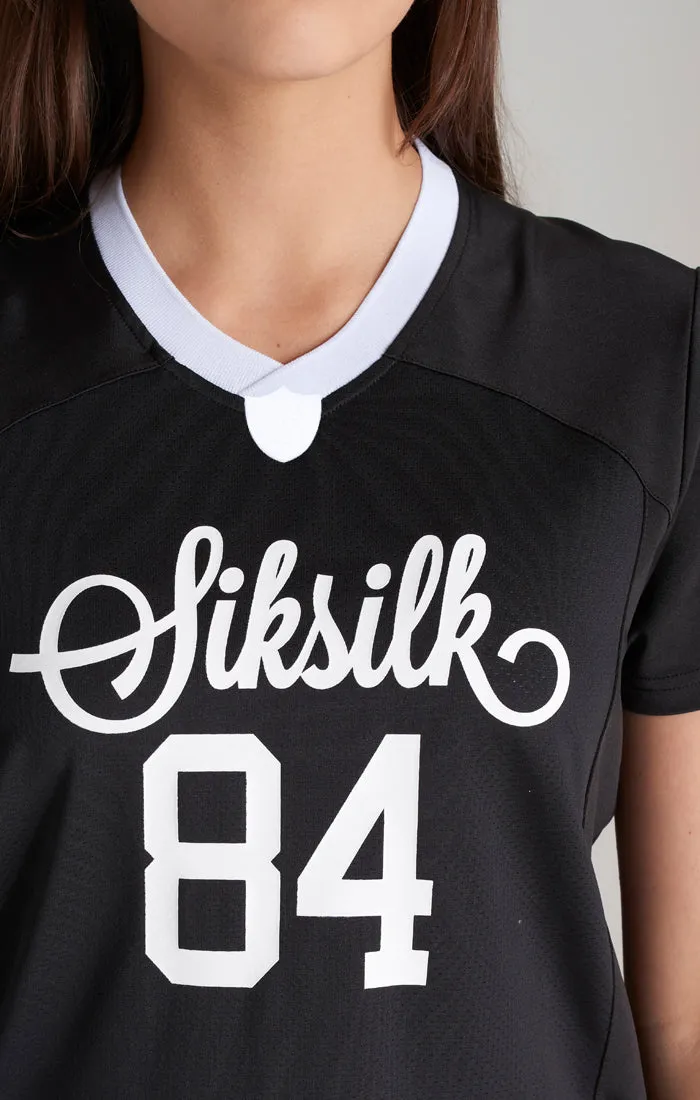 Girls Black Retro Football Cropped Jersey sold by Siksilk product image thumbnail 2