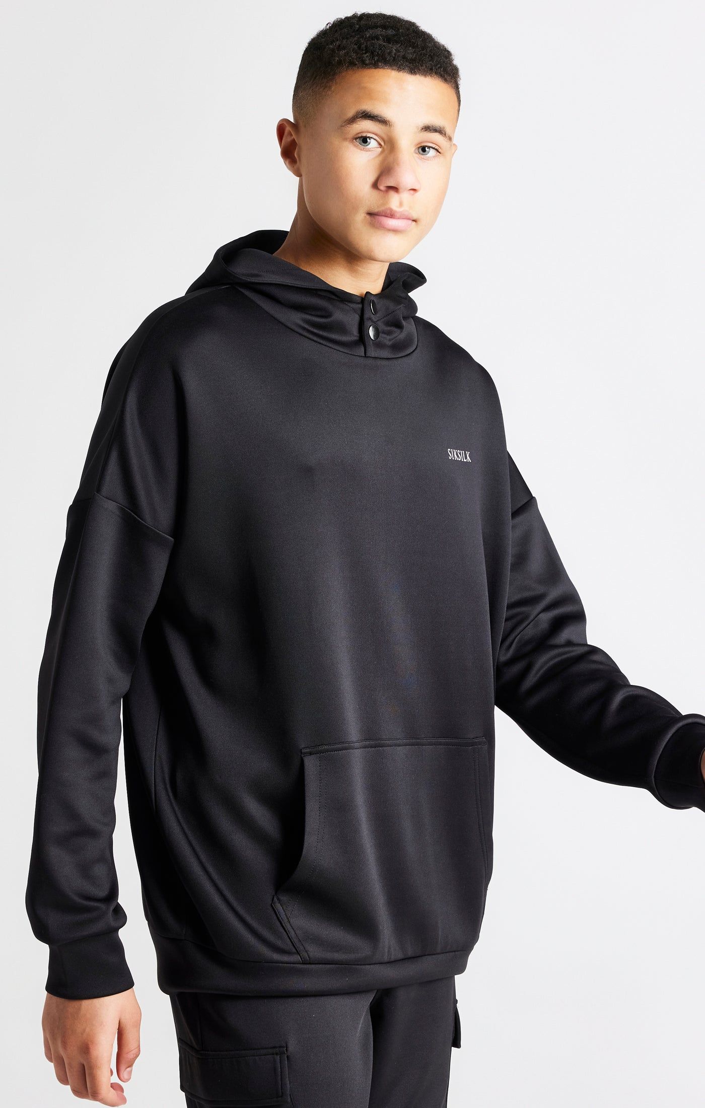 Boys Black Oversized Hoodie sold by Siksilk