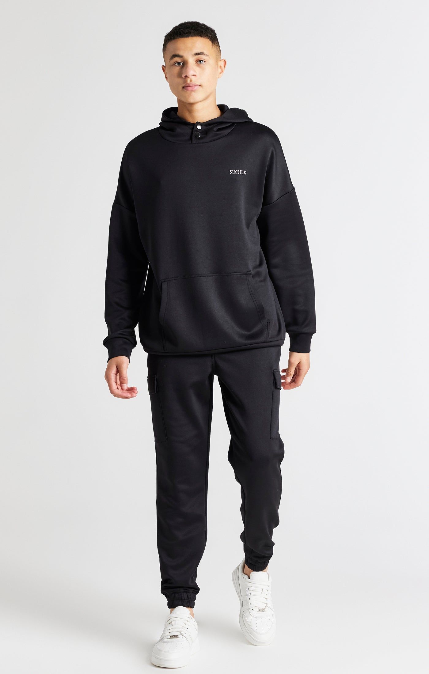 Boys Black Oversized Hoodie sold by Siksilk product image thumbnail 3