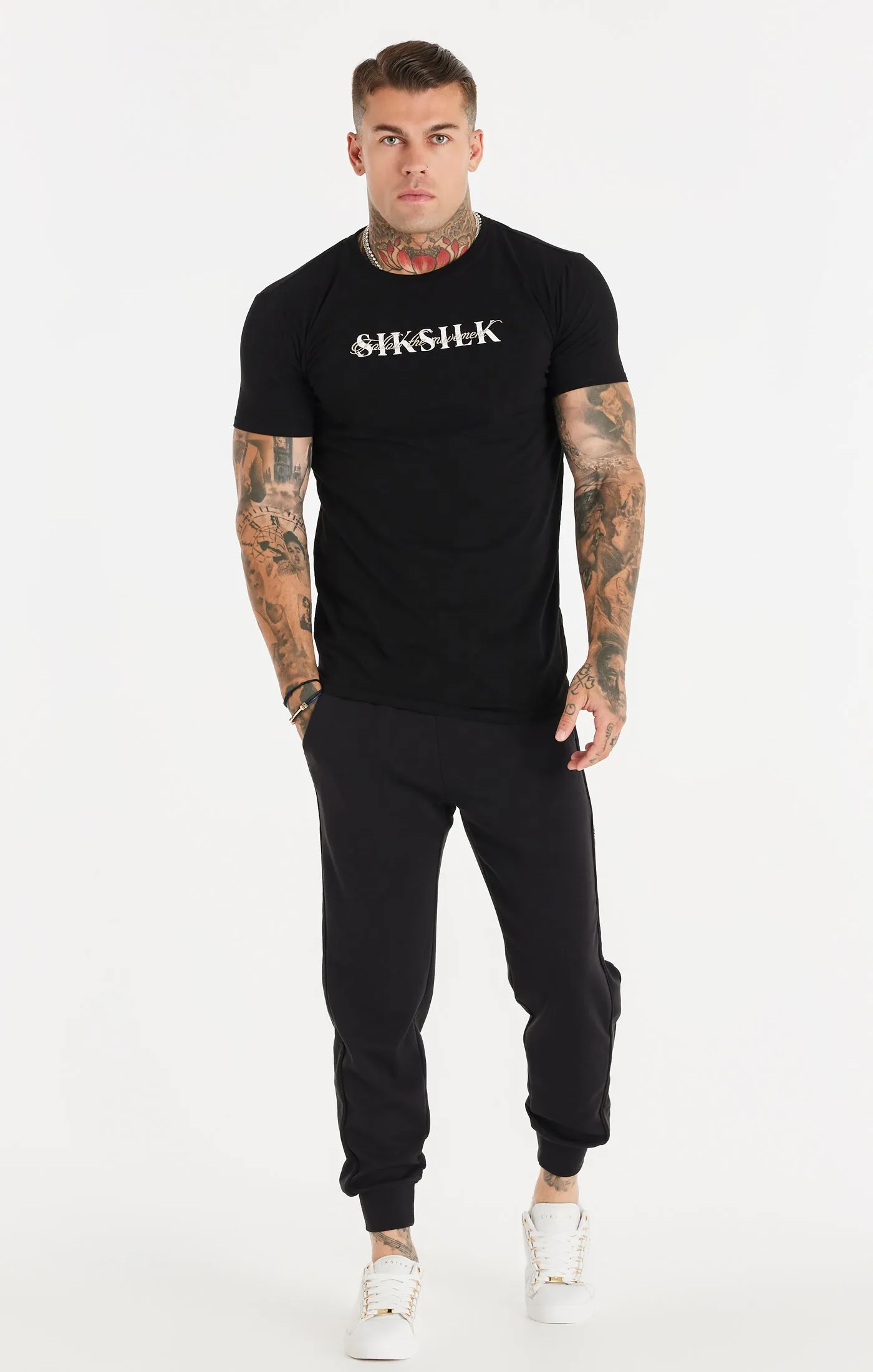 SikSilk Oversized Dual Script Logo Tee - Black sold by Siksilk product image thumbnail 3
