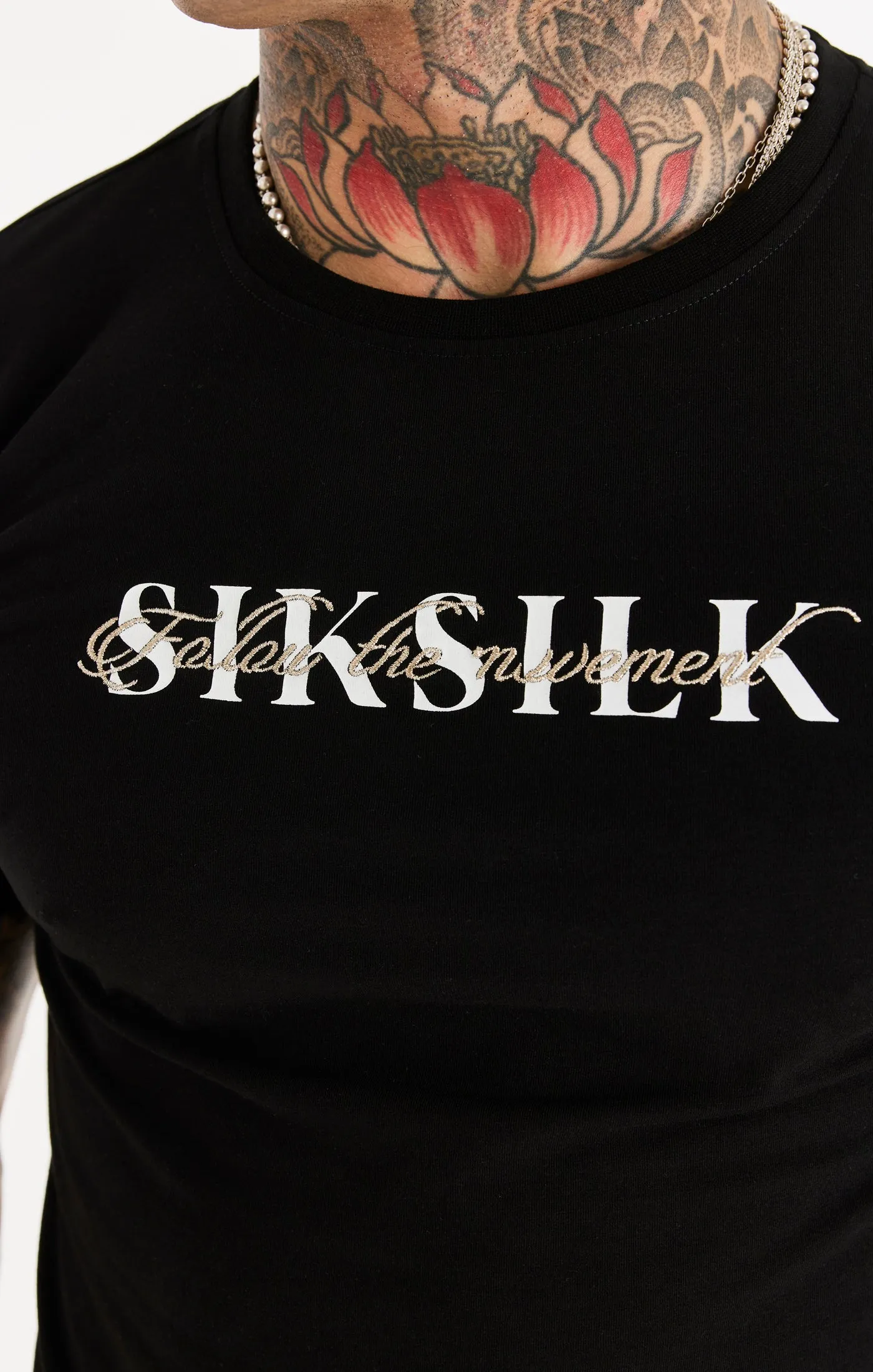 SikSilk Oversized Dual Script Logo Tee - Black sold by Siksilk product image thumbnail 2