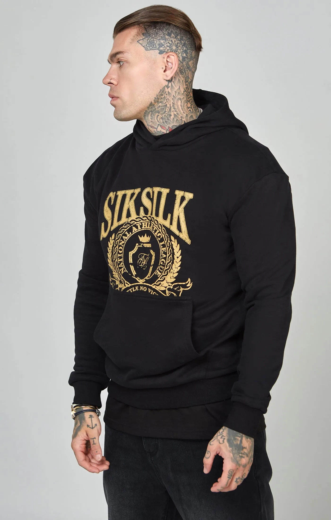 Oversized Crest Logo Hoodie sold by Siksilk product image thumbnail 4