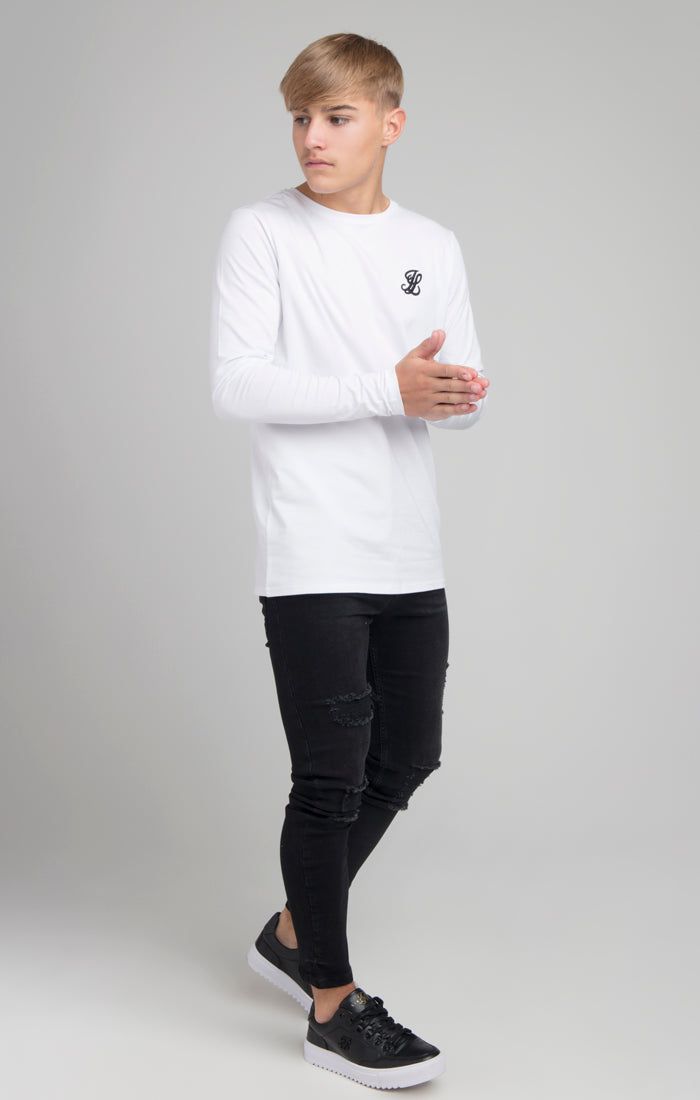 Boys Illusive White Essentials Long Sleeve T-Shirt sold by Siksilk product image thumbnail 2