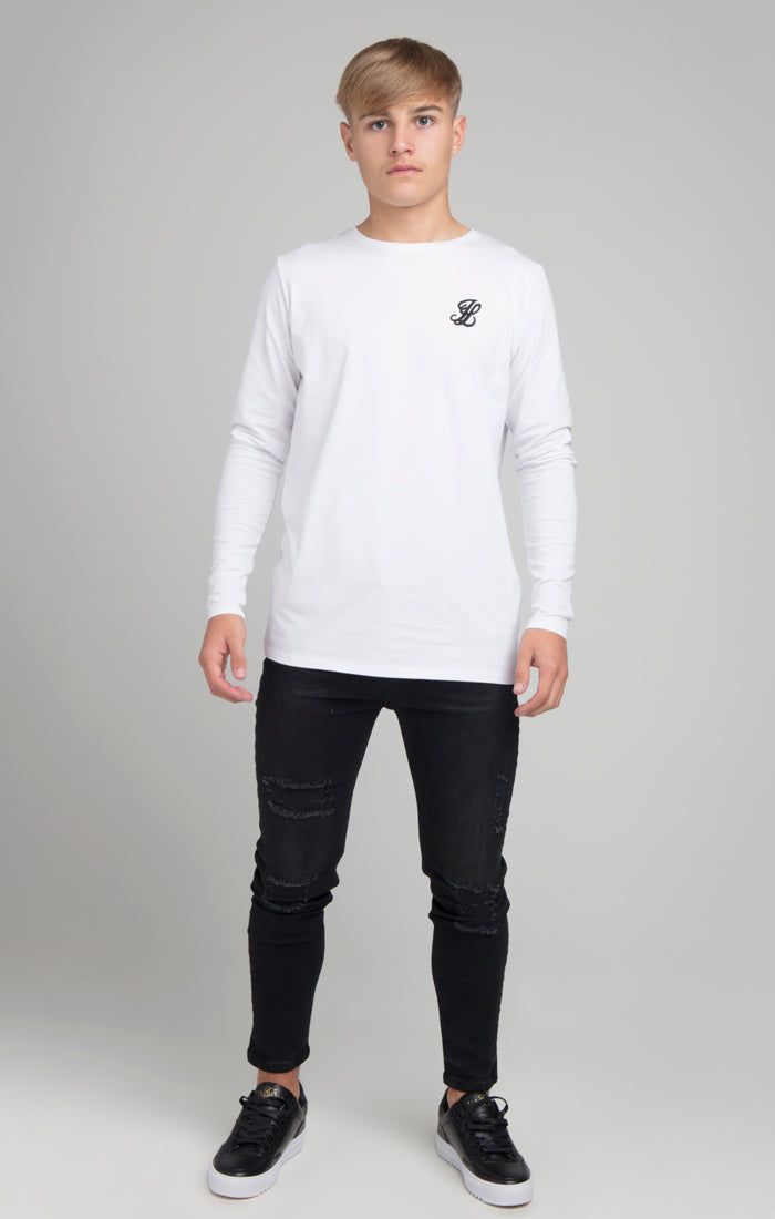 Boys Illusive White Essentials Long Sleeve T-Shirt sold by Siksilk product image thumbnail 4