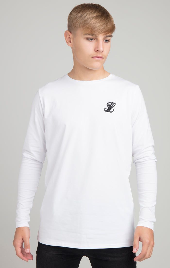 Boys Illusive White Essentials Long Sleeve T-Shirt sold by Siksilk