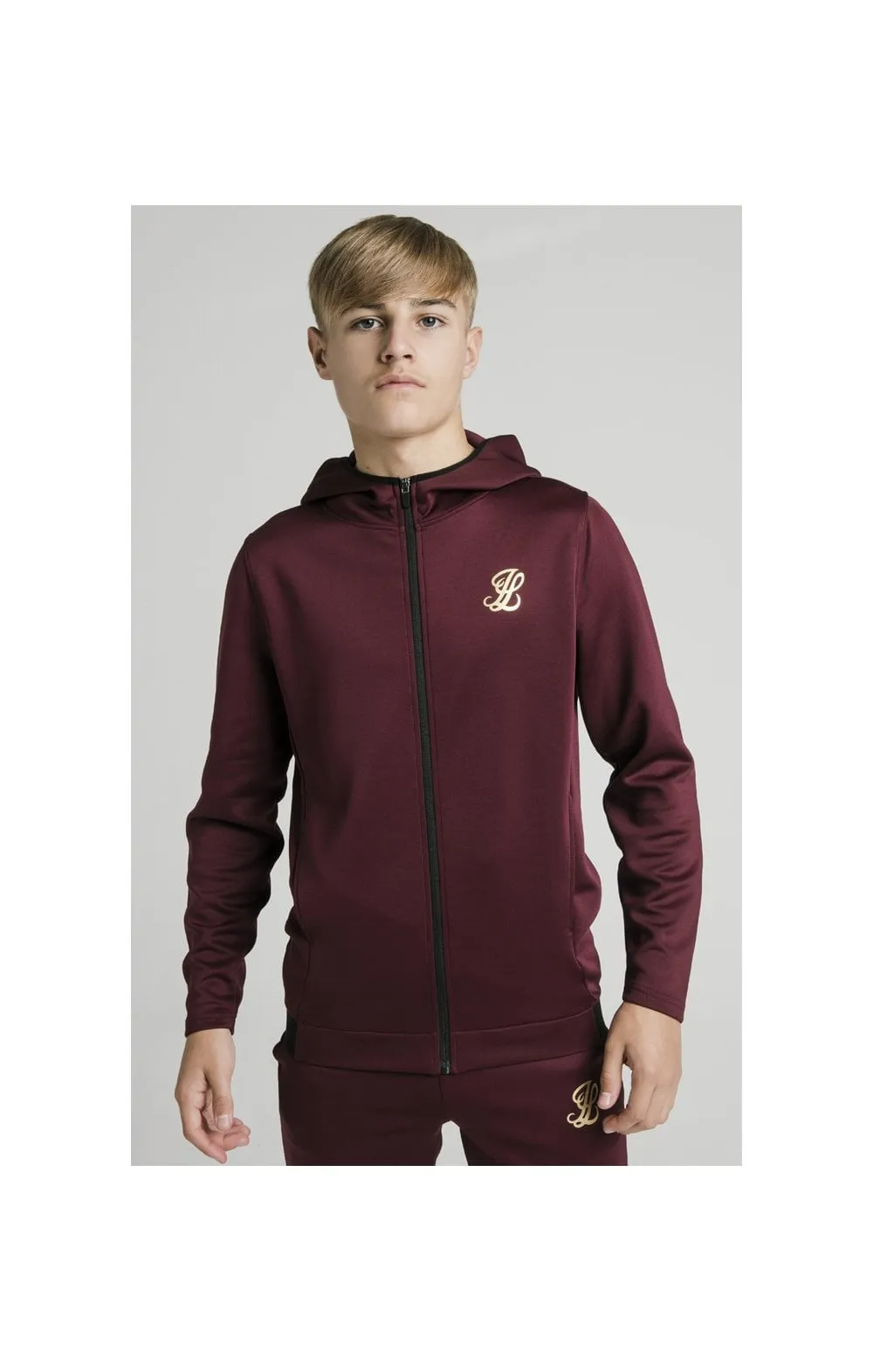 Illusive London Agility Zip Through Hoodie - Burgundy sold by Siksilk product image thumbnail 3