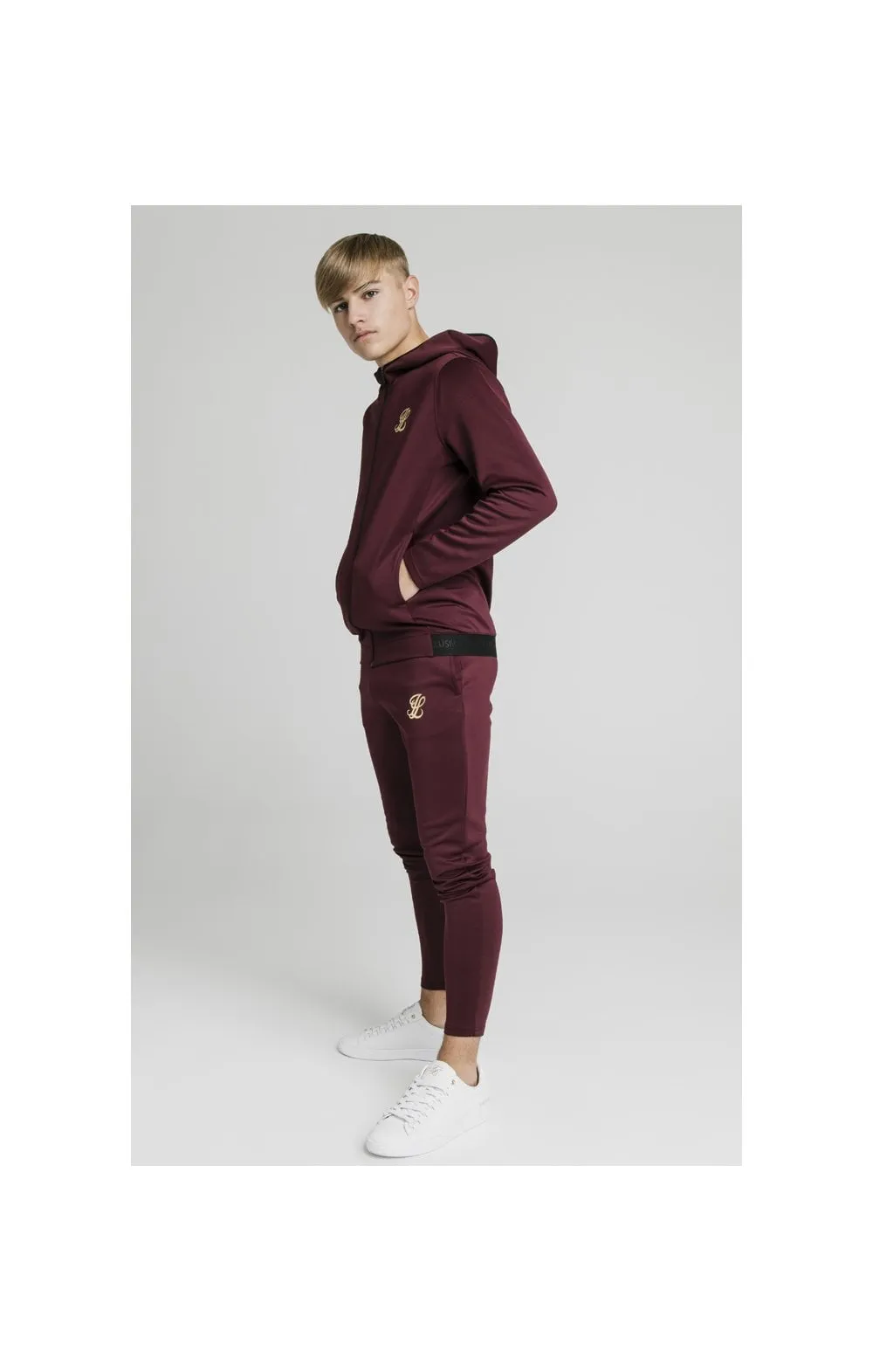 Illusive London Agility Zip Through Hoodie - Burgundy sold by Siksilk product image thumbnail 4