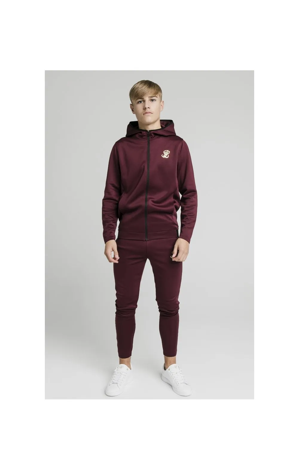 Illusive London Agility Zip Through Hoodie - Burgundy sold by Siksilk product image thumbnail 5