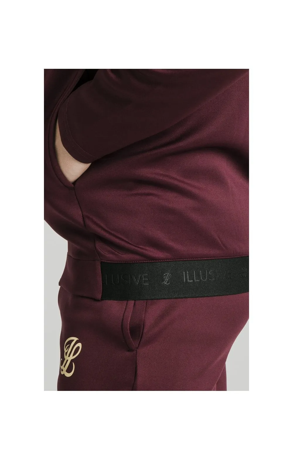 Illusive London Agility Zip Through Hoodie - Burgundy sold by Siksilk product image thumbnail 2