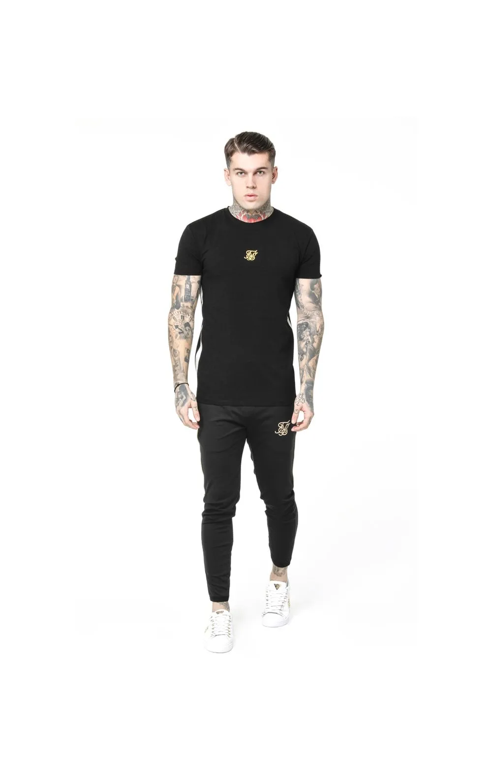 SikSilk S/S Side Tape Tee - Black & Gold sold by Siksilk product image thumbnail 3