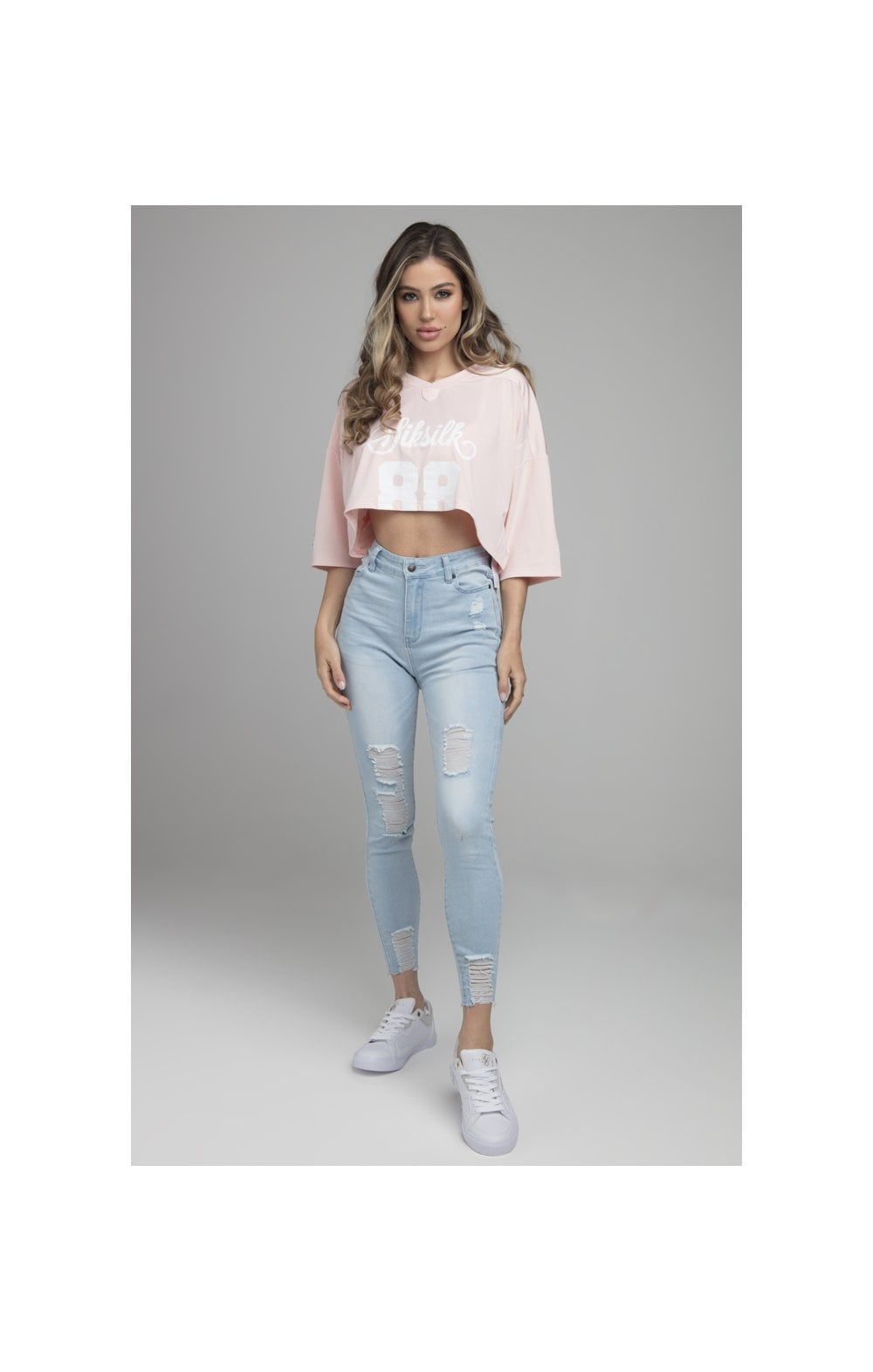 SikSilk Retro Football Crop Jersey - Pink sold by Siksilk product image thumbnail 4