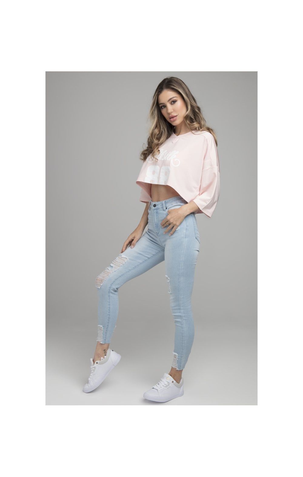 SikSilk Retro Football Crop Jersey - Pink sold by Siksilk product image thumbnail 3