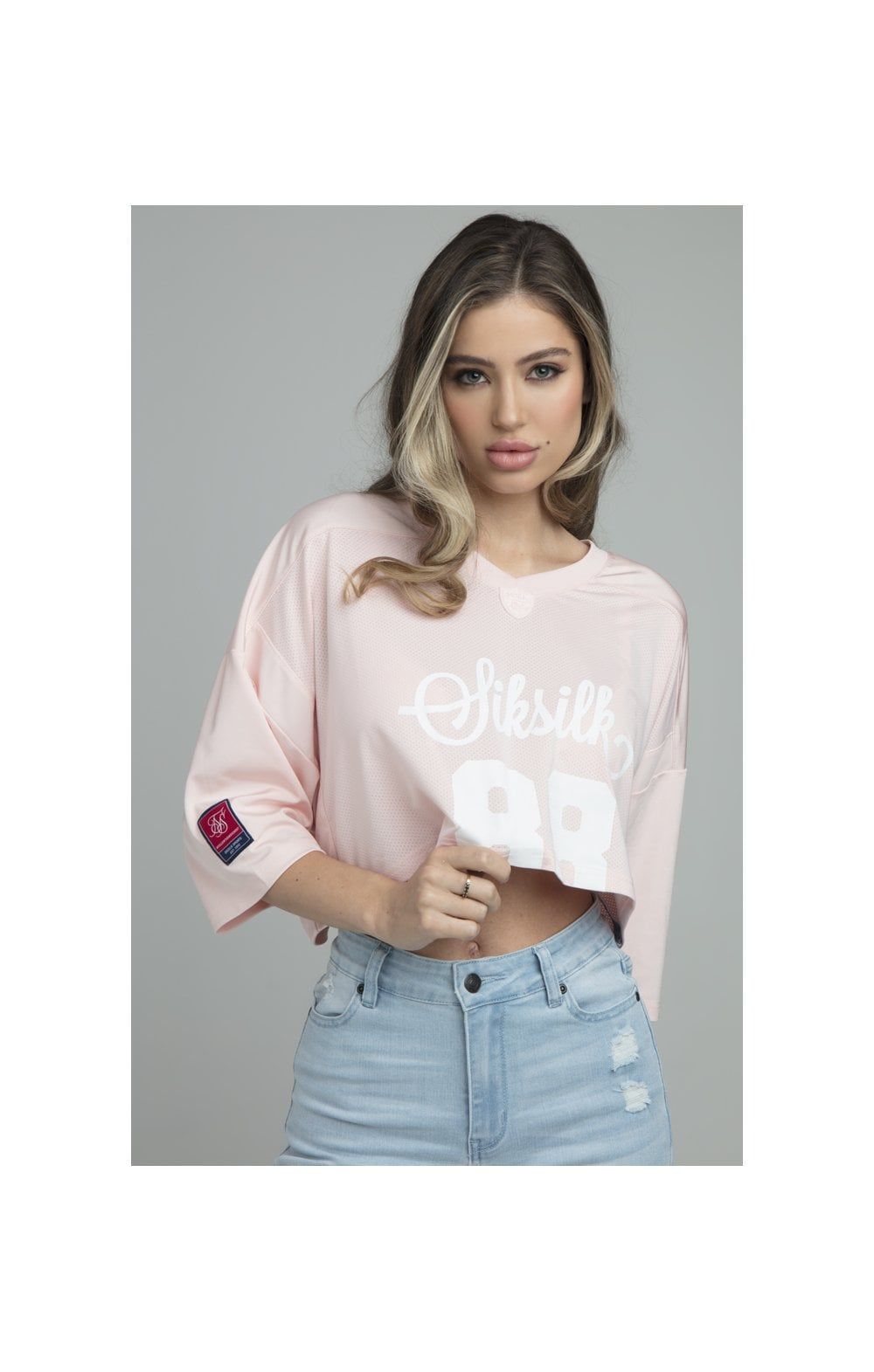 SikSilk Retro Football Crop Jersey - Pink sold by Siksilk