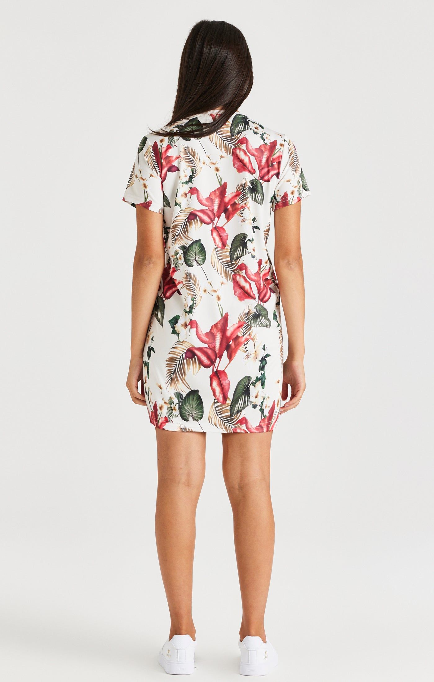 SikSilk Retro Tropics T-Shirt Dress - Ecru sold by Siksilk product image thumbnail 5